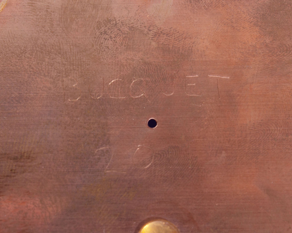 George Bucquet 2011 Art Glass and Copper Canoe Bowl