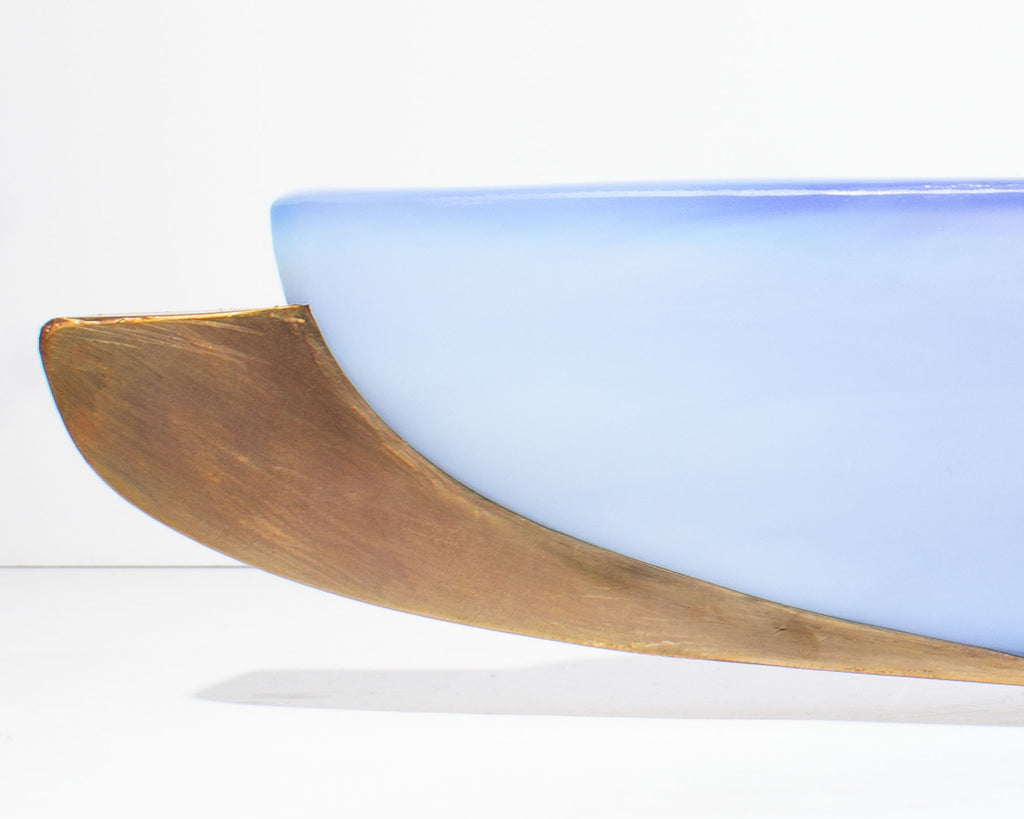 George Bucquet 2011 Art Glass and Copper Canoe Bowl