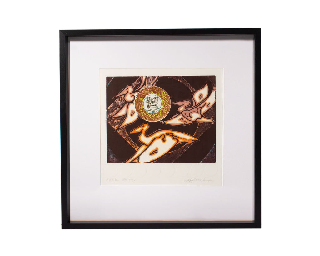 Martin Barooshian “Pelicans” Embossed Intaglio Print