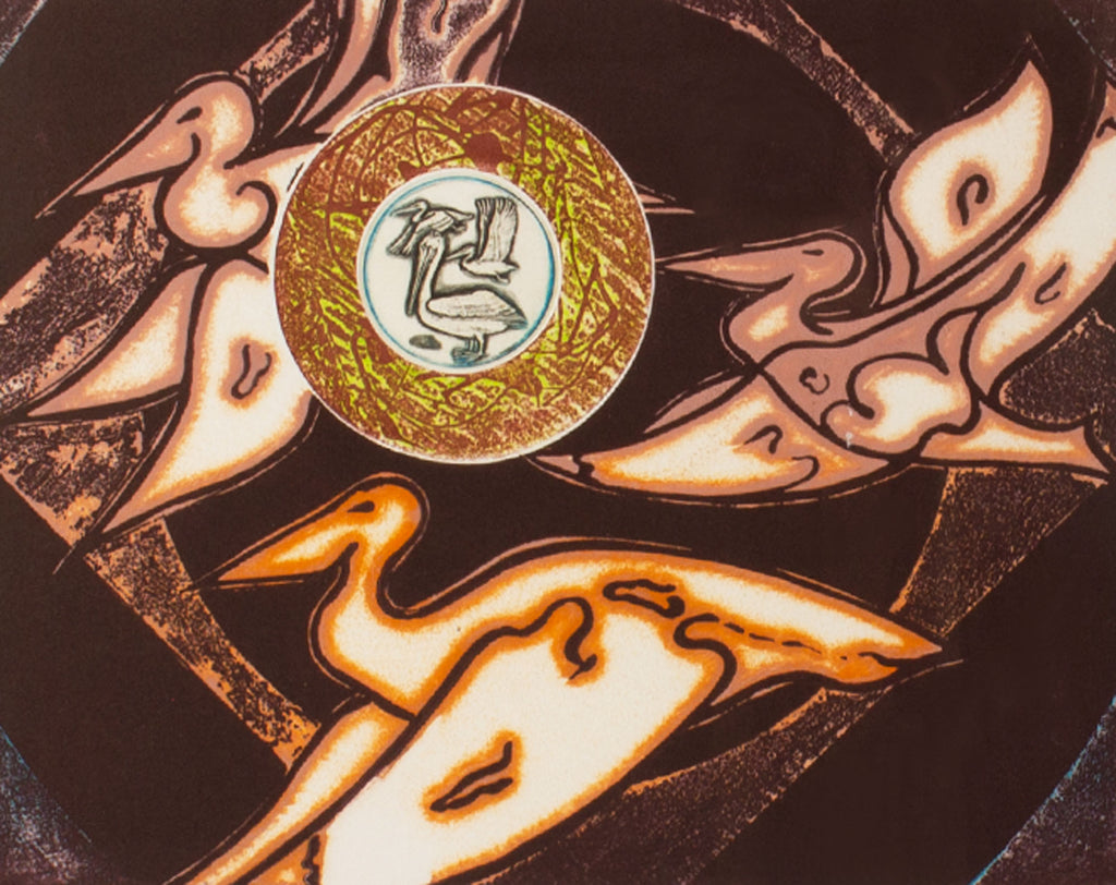 Martin Barooshian “Pelicans” Embossed Intaglio Print