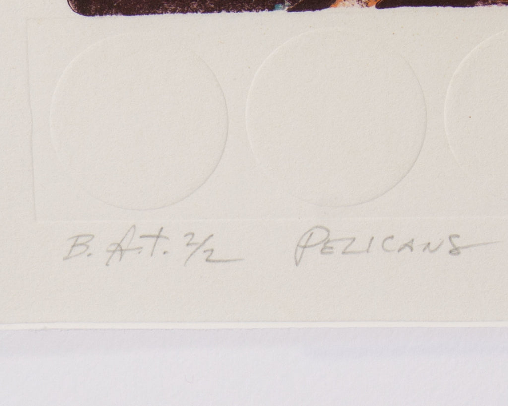 Martin Barooshian “Pelicans” Embossed Intaglio Print