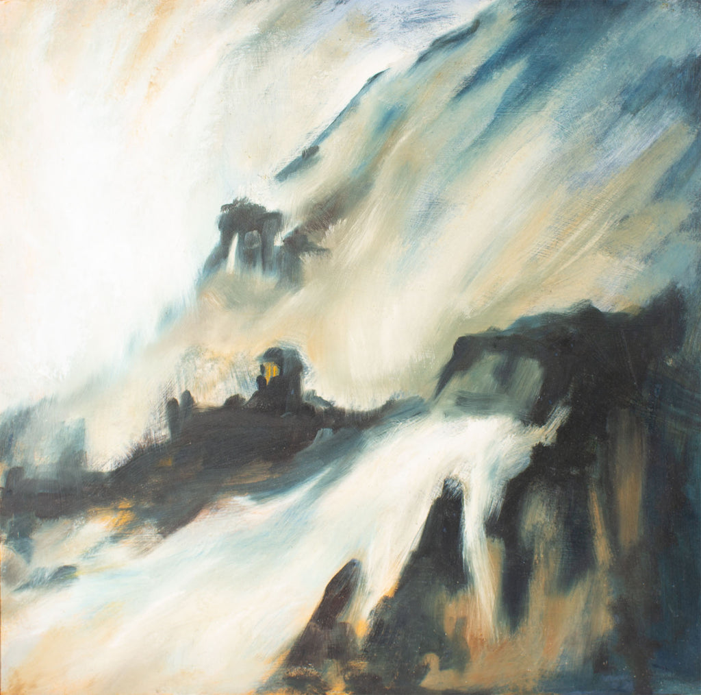 James L. Bruch 1960s Oil on Board Abstract Painting