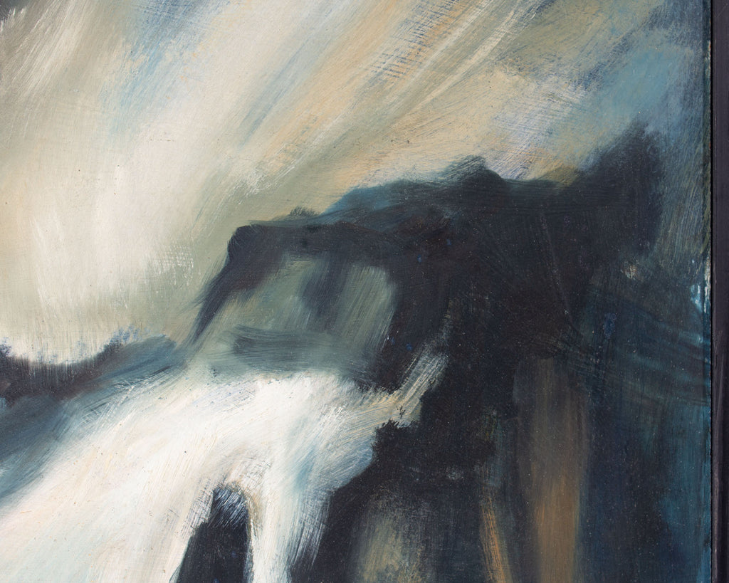 James L. Bruch 1960s Oil on Board Abstract Painting