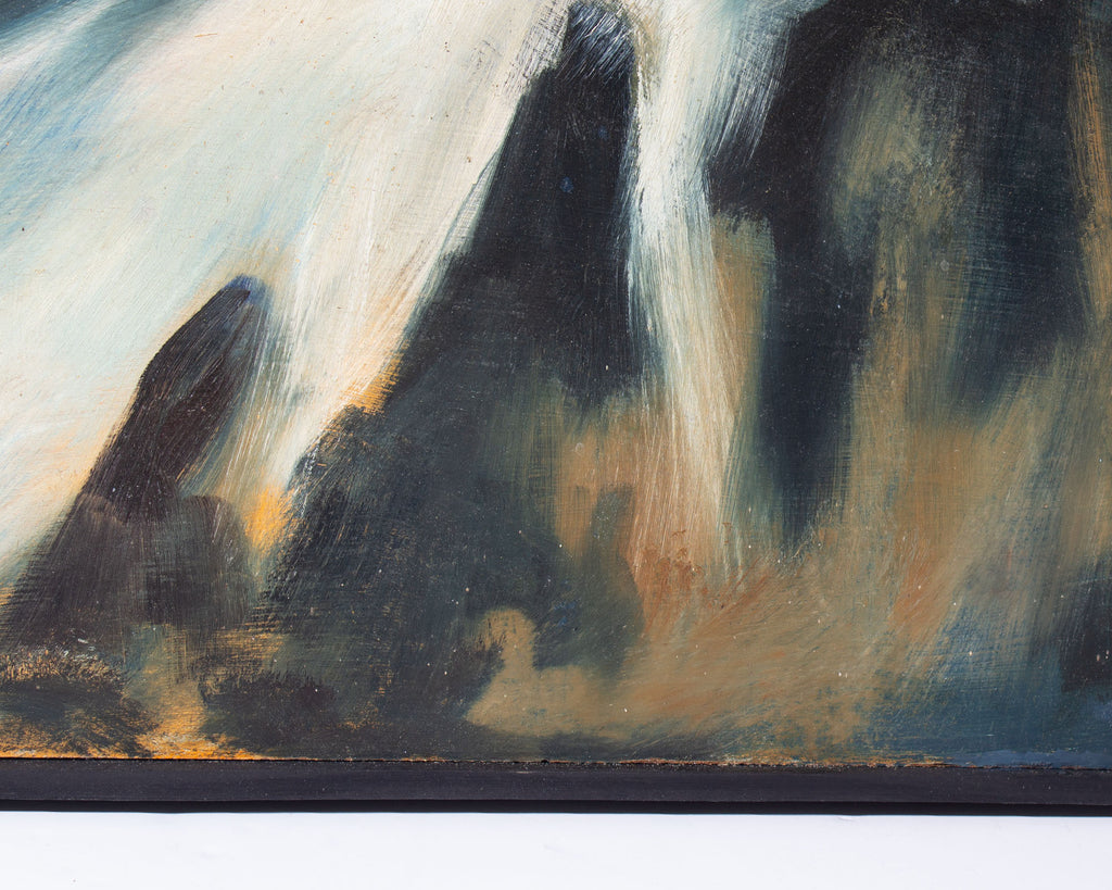 James L. Bruch 1960s Oil on Board Abstract Painting