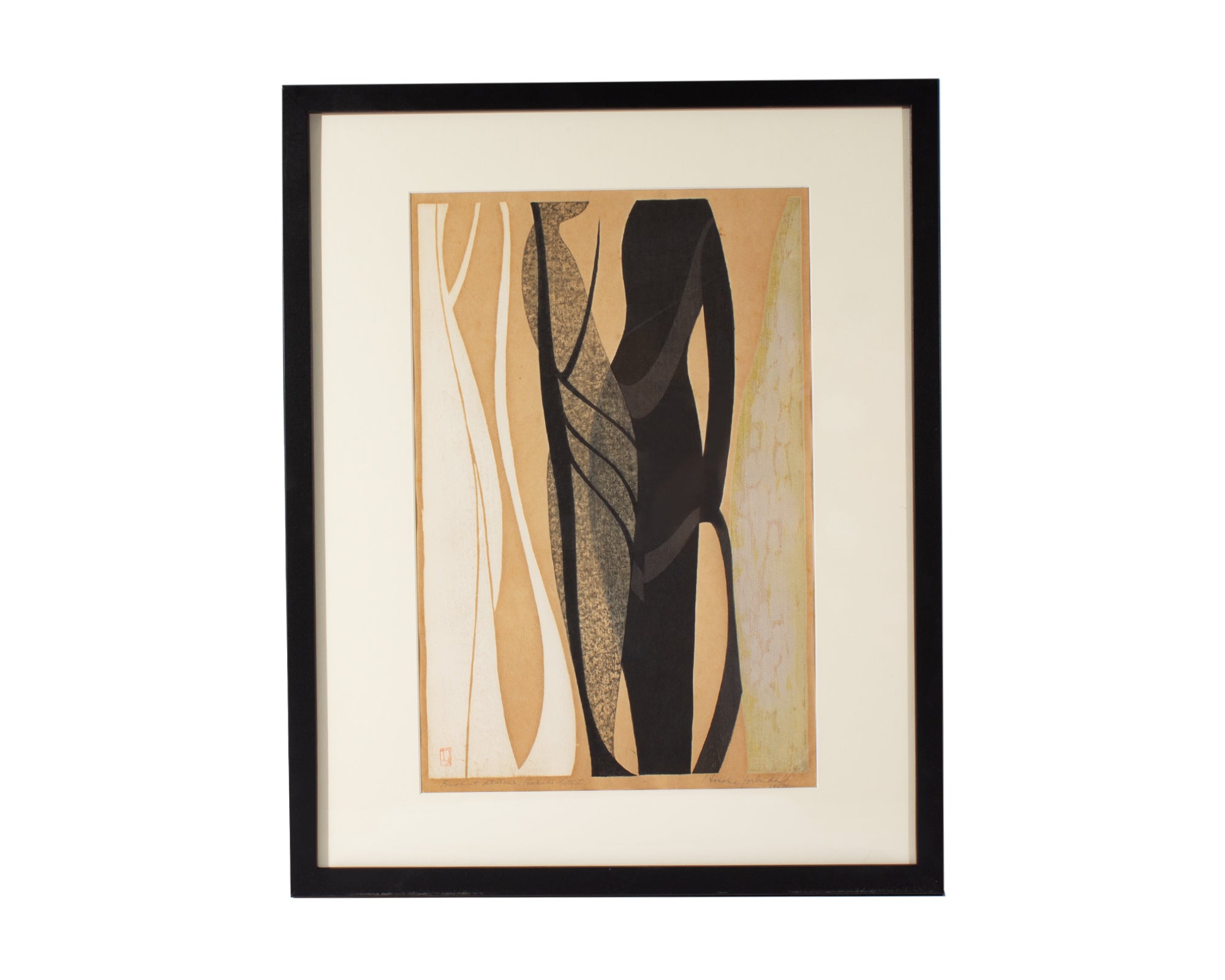 Hodaka Yoshida 1954 “Buddhist Statues” Woodblock Print – Sheafer +