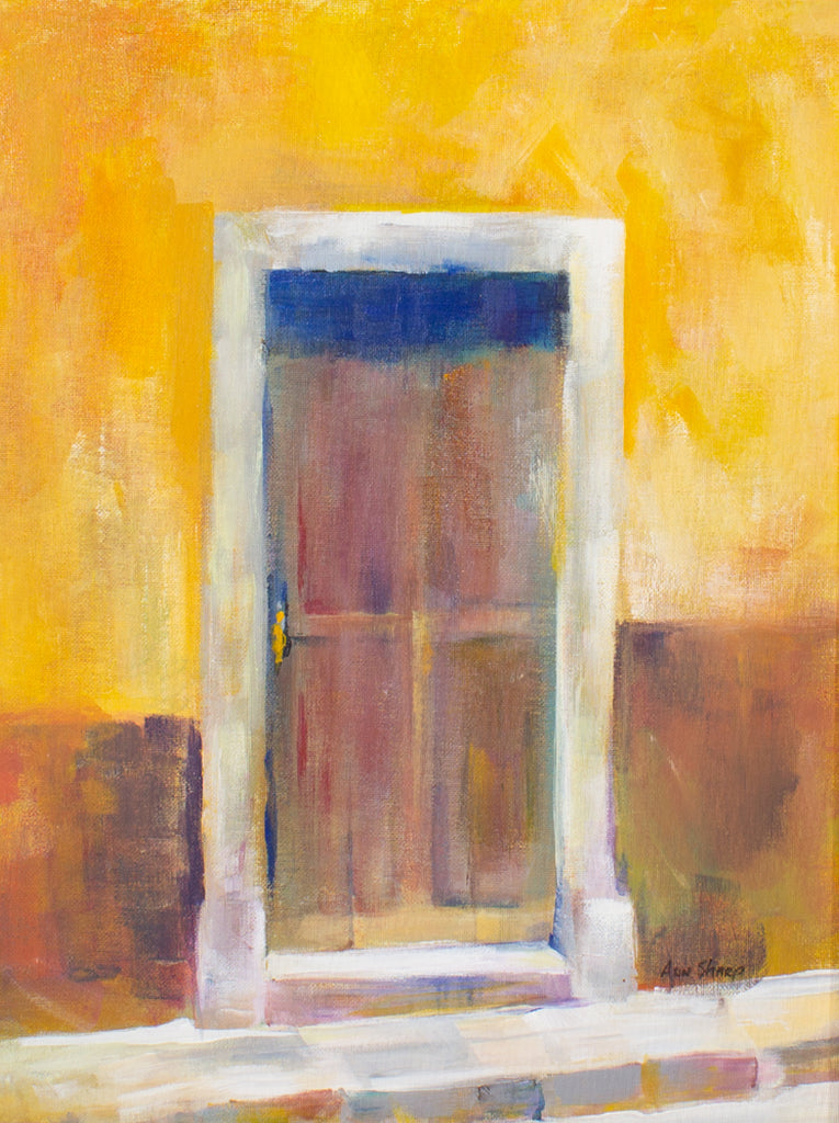 Ann Sharp 2005 “Come In” San Miguel, Mexico Oil on Board Painting