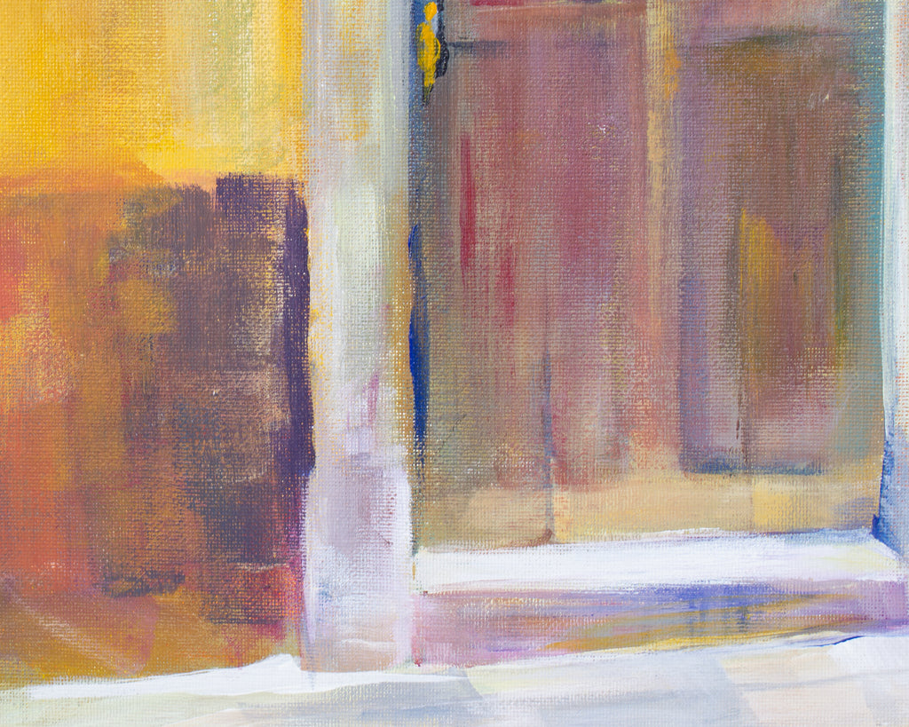 Ann Sharp 2005 “Come In” San Miguel, Mexico Oil on Board Painting