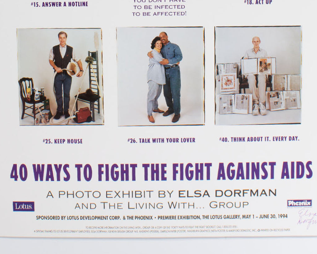 Elsa Dorfman 1994 Signed “40 Ways to Fight the Fight Against AIDS” Poster