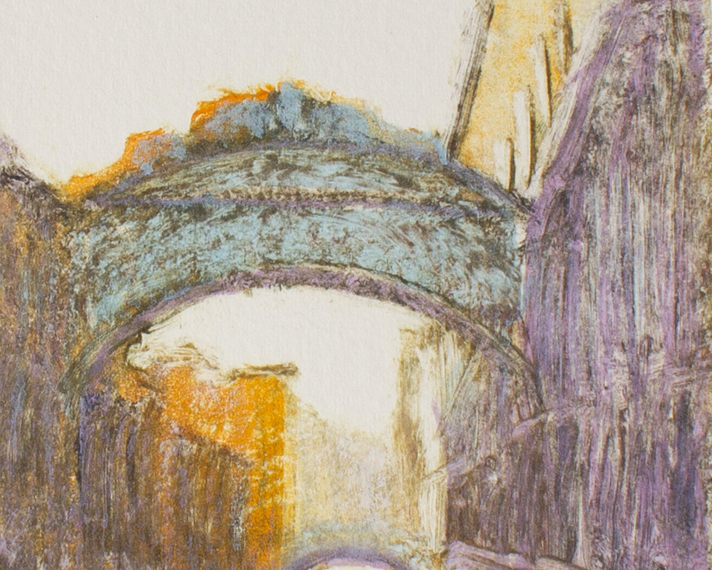 David Allen Dunlop "Sighs, Venice" Monoprint with Watercolor