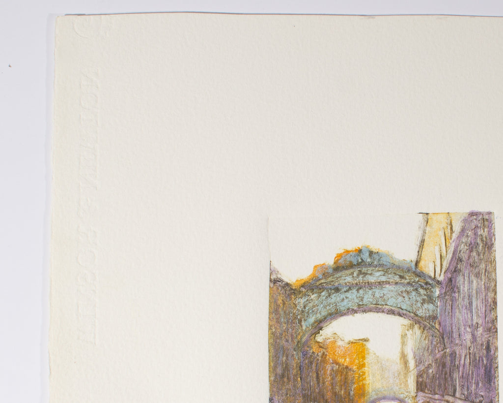 David Allen Dunlop "Sighs, Venice" Monoprint with Watercolor