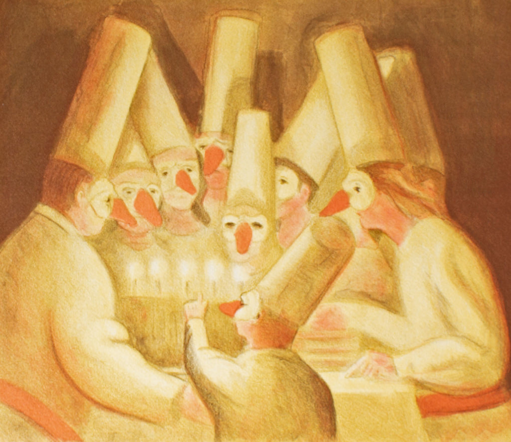 Patrick Webb 1995 Lithograph of Punchinello Bakers