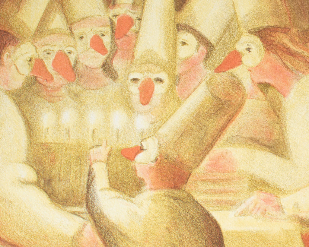 Patrick Webb 1995 Lithograph of Punchinello Bakers
