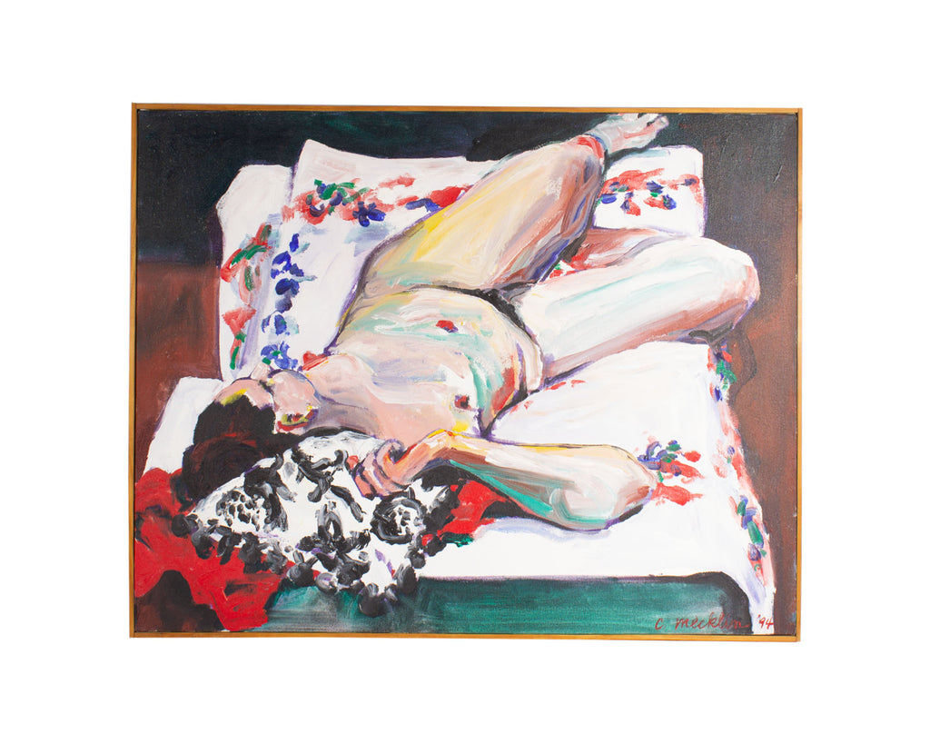 Caroline Mecklin 1994 Acrylic on Canvas Nude Painting