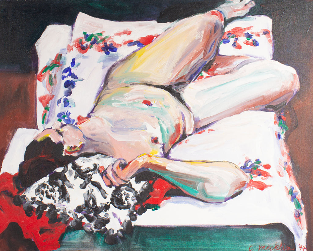 Caroline Mecklin 1994 Acrylic on Canvas Nude Painting