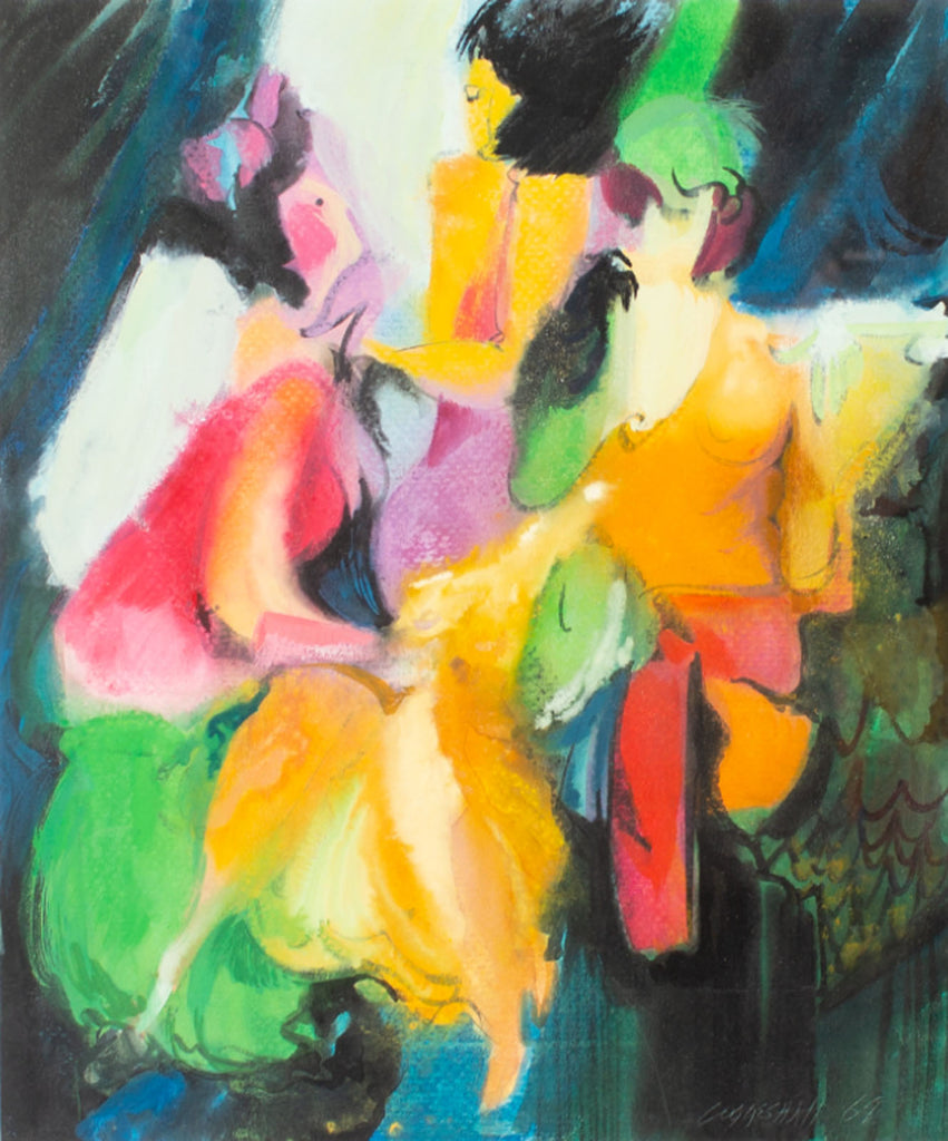 George Coggeshall 1968 Abstract Mixed Media Painting
