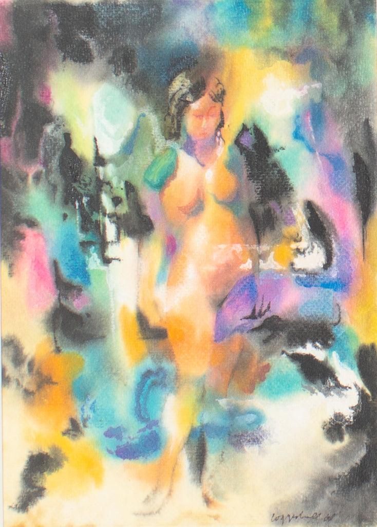 George Coggeshall 1968 Abstract Watercolor Painting