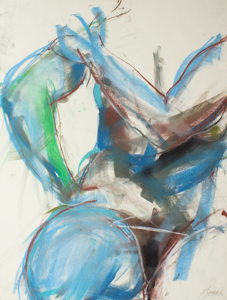 2006 Abstract Figurative Chalk Pastel Drawing