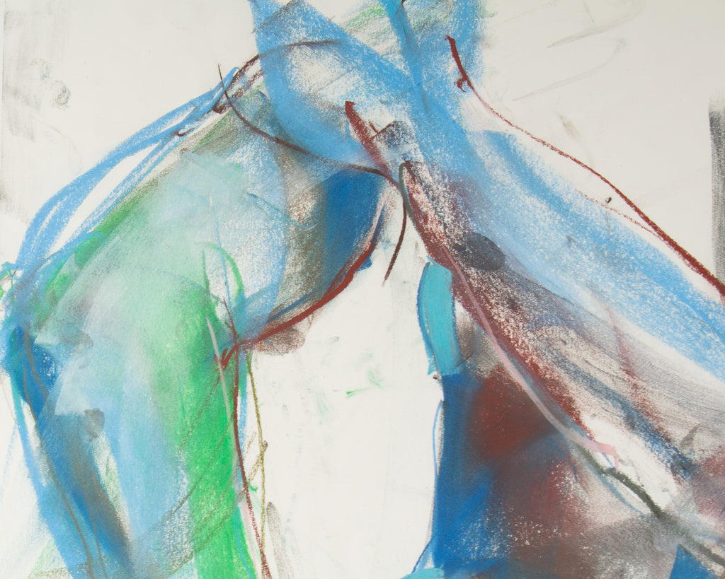 2006 Abstract Figurative Chalk Pastel Drawing
