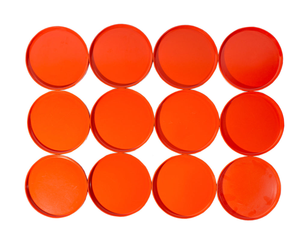 Massimo Vignelli Heller Orange Melamine Stackable Salad Plates, Set of ...