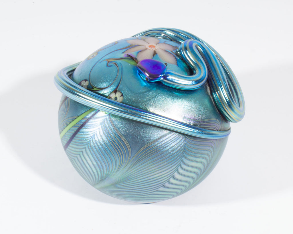 Orient & Flume 1979 Iridescent Art Glass Snake Paperweight