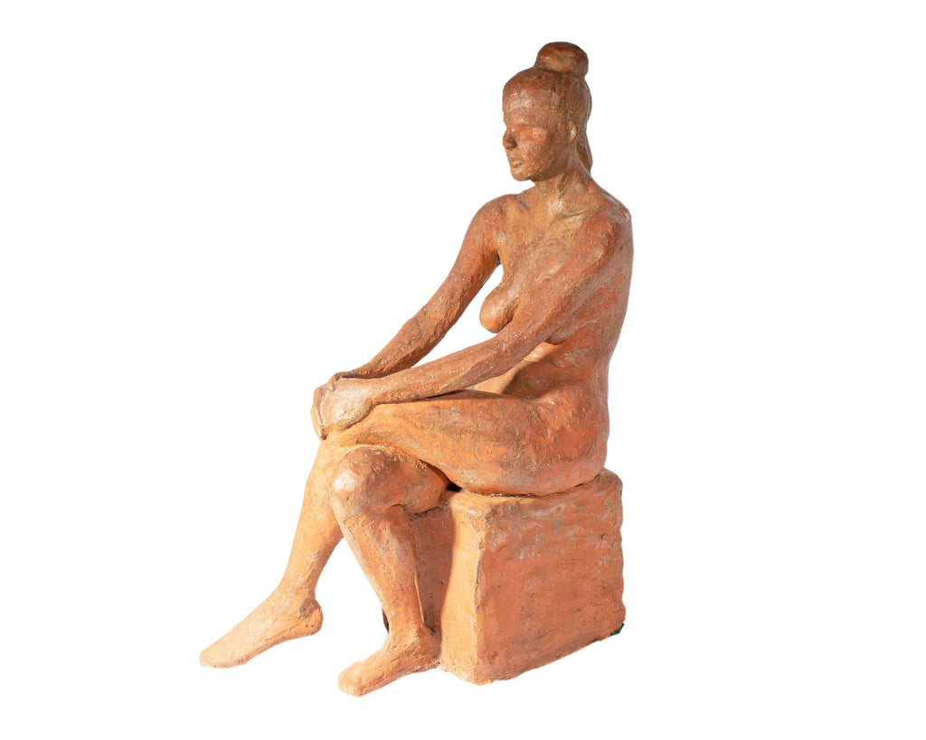 C. Yager 1965 Terra Cotta Sculpture of a Female Figure