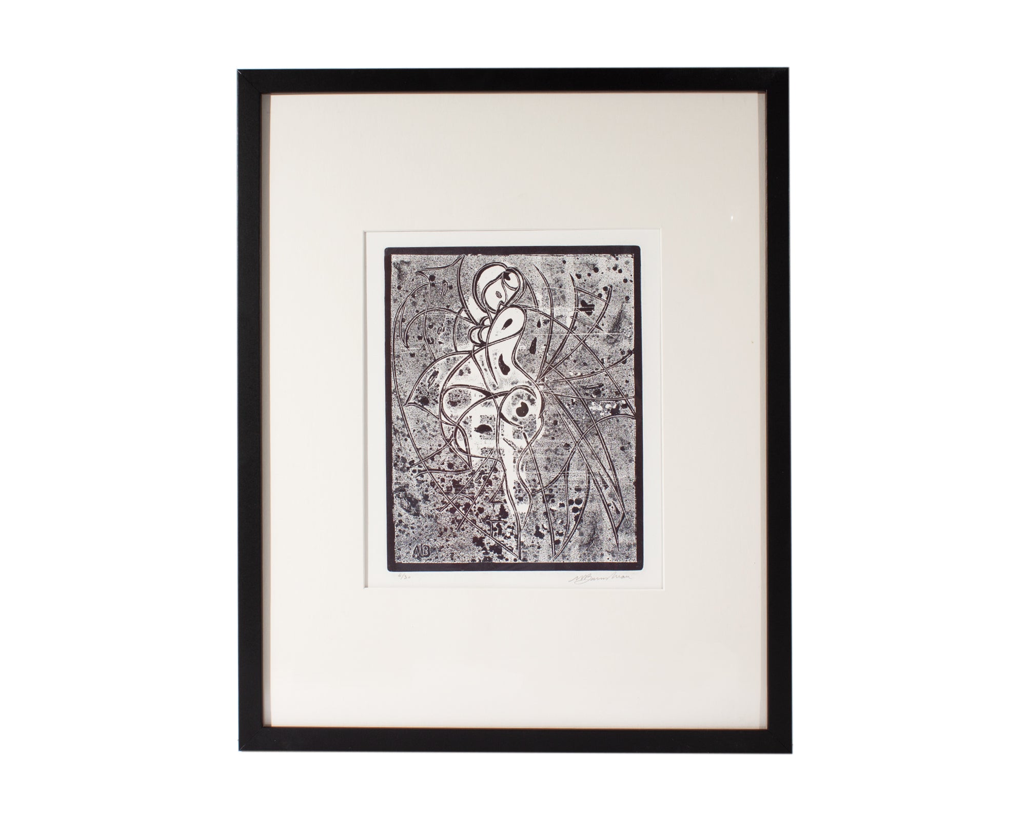 Martin Barooshian Signed Abstract Intaglio Print – Sheafer + King
