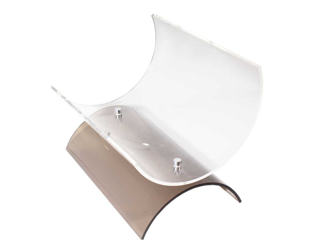 Vintage Curved Acrylic Magazine Rack
