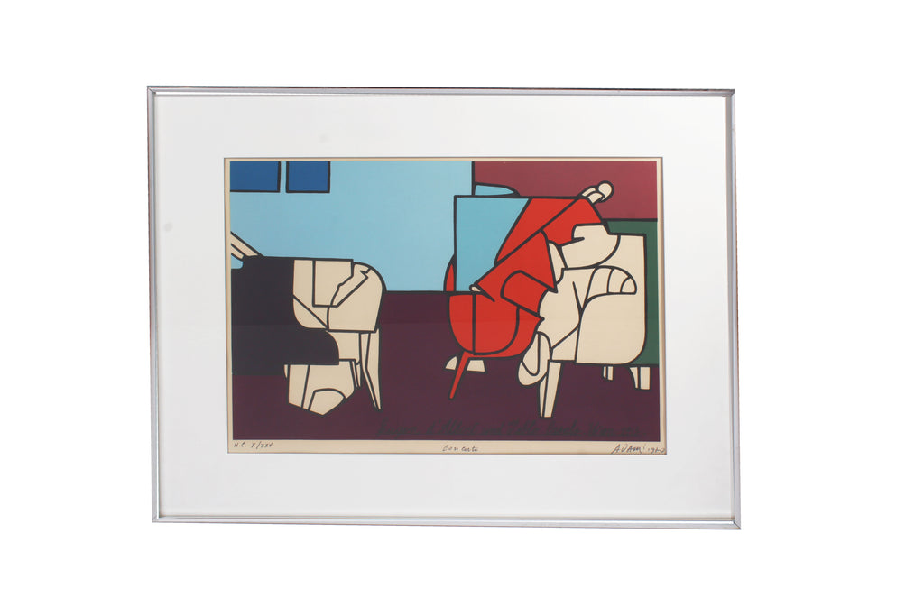 Valerio Adami Signed Pop Art Limited Edition "Concerto" Lithograph