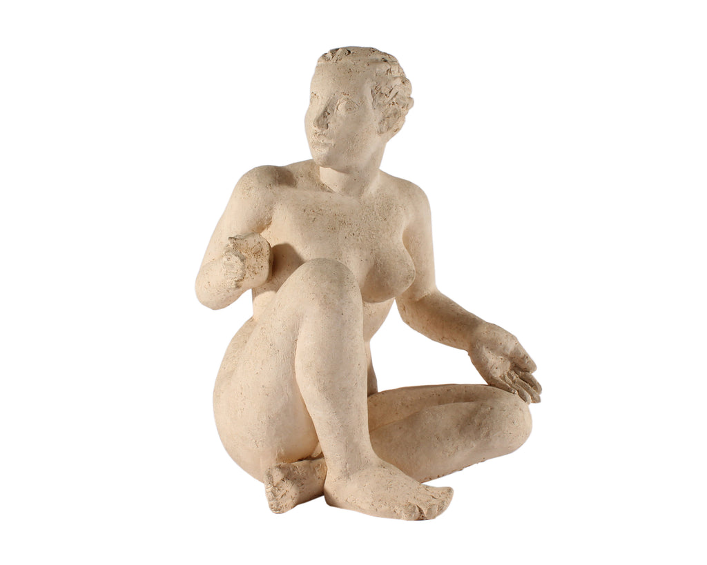 Henri Albert Lagriffoul Signed Clay Sculpture of a Nude Woman