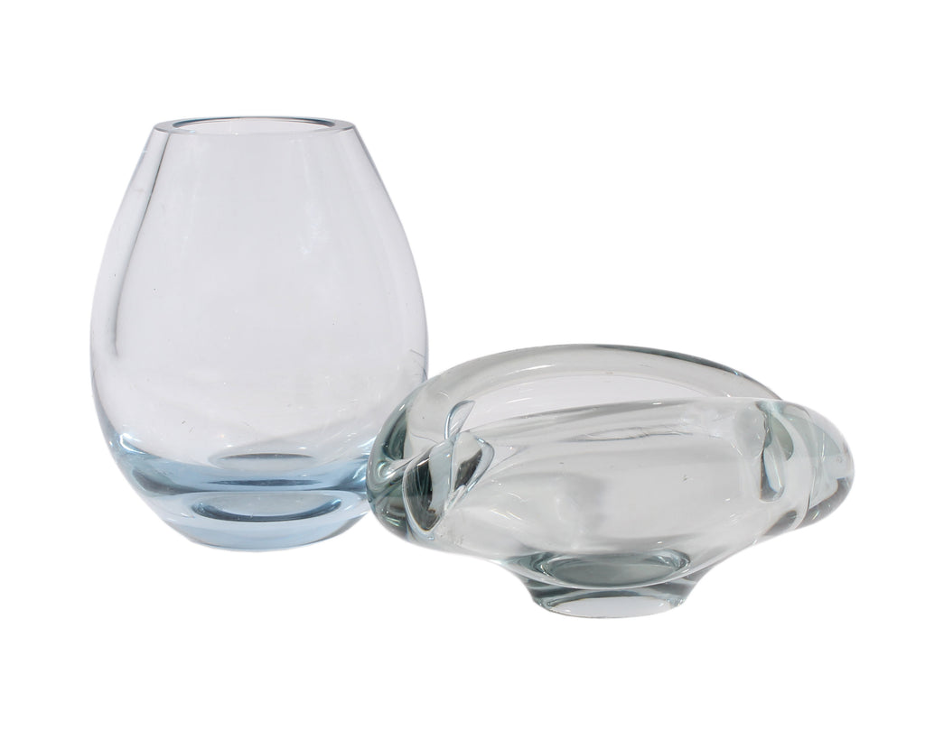 Per Lütken for Holmegaard 1957 and 1961 Danish Glass Vase and Ashtray
