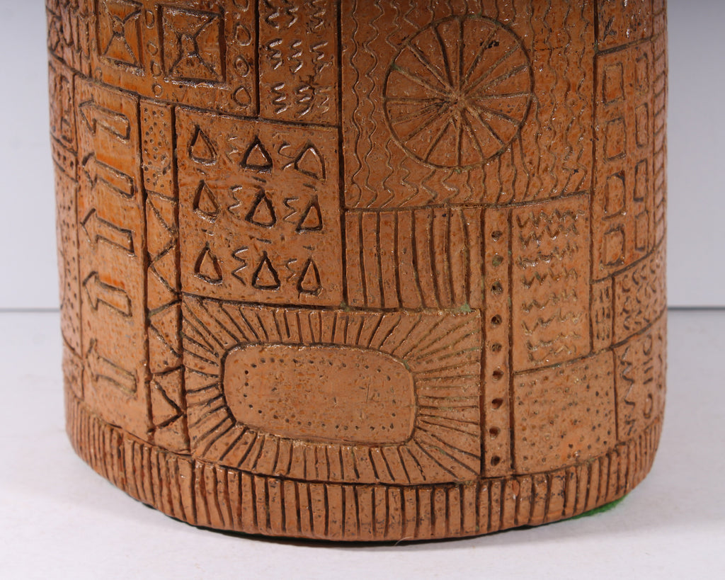 Jim Summers Pottery Vase Canister with Incised Design