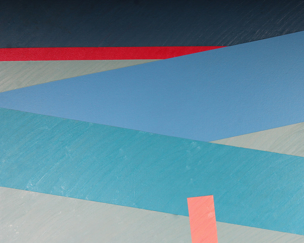 Walter Stomps 1987 Signed Oil on Canvas Geometric Painting