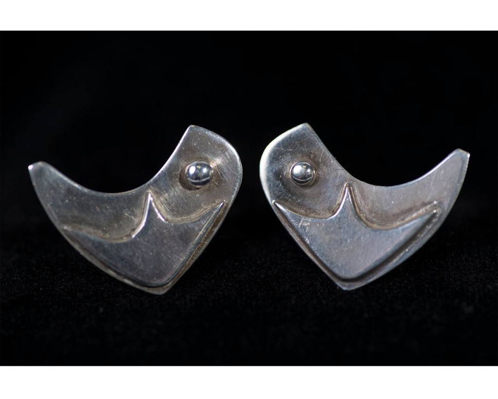 Audrey Engstrom Sterling Silver Modernist Earrings