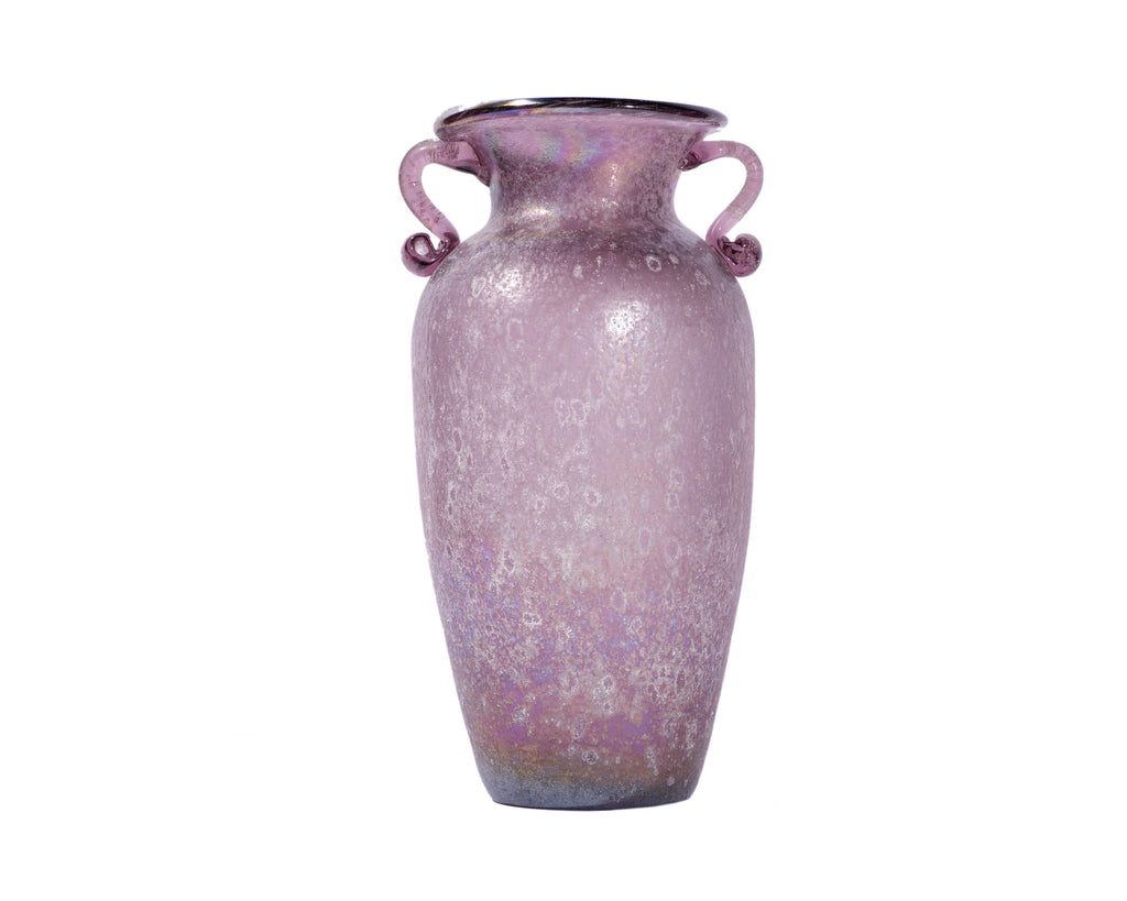 Italian Seguso Murano Purple Scavo Glass Vase