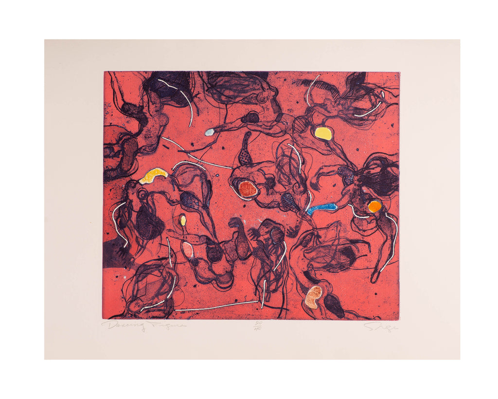Walter Sorge Signed "Dancing Figures" Limited Edition Color Etching
