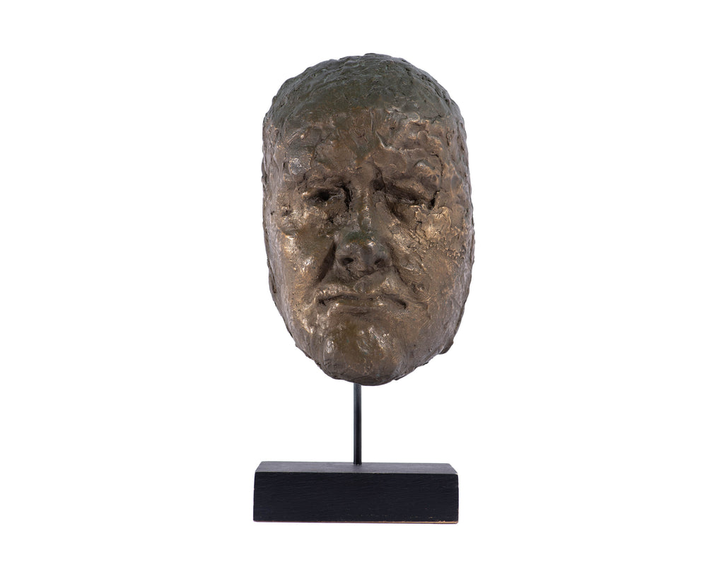 Abstract Bronze Sculpture of a Face