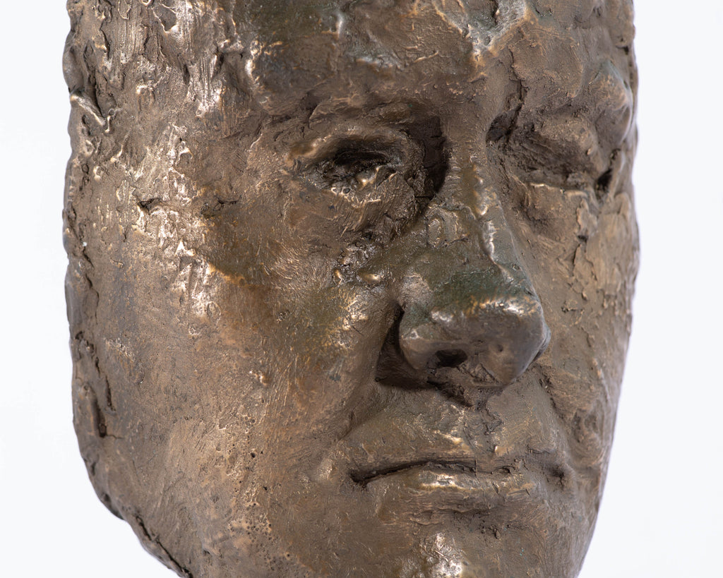 Abstract Bronze Sculpture of a Face