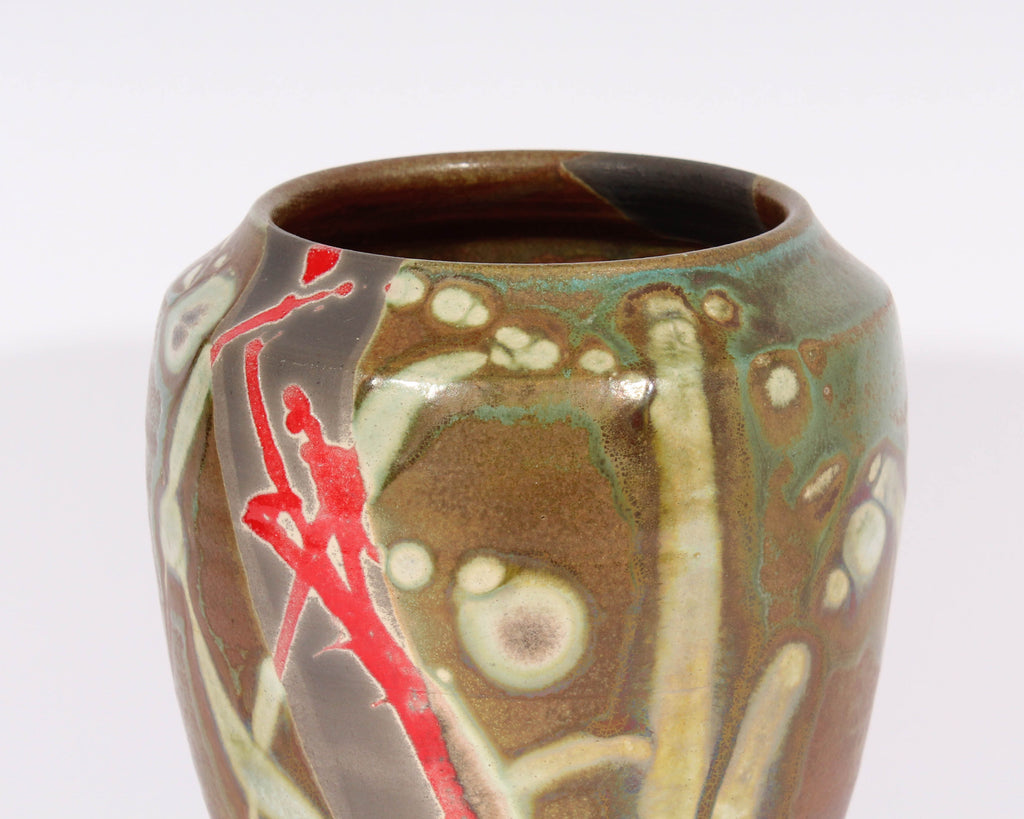 Robert Reiberg Signed Studio Pottery Raku Vase