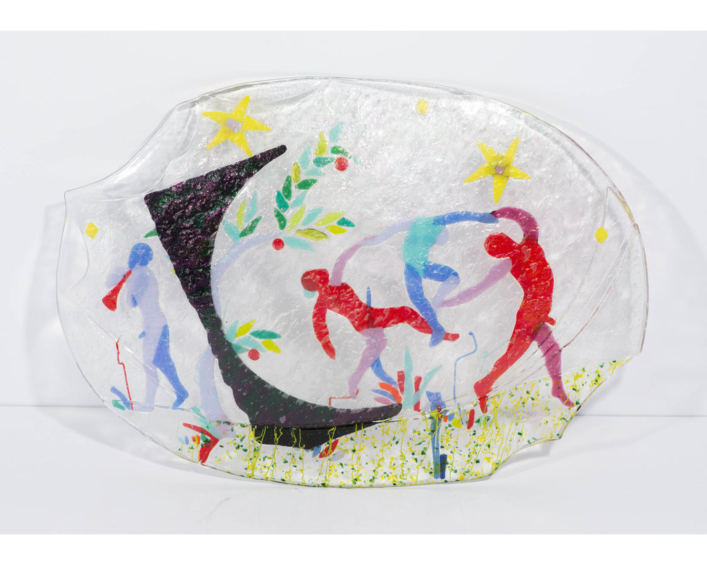 Fused Glass Charger After Henri Matisse’s “La Danse”