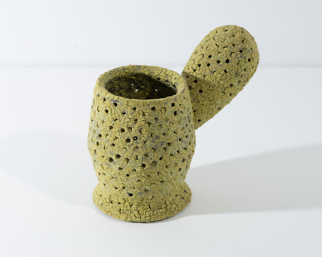 Virginia Scotchie Signed Green Studio Pottery Sculpture