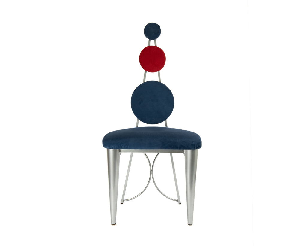 Benjamin Le Axis Postmodern Red and Blue Dining Chairs