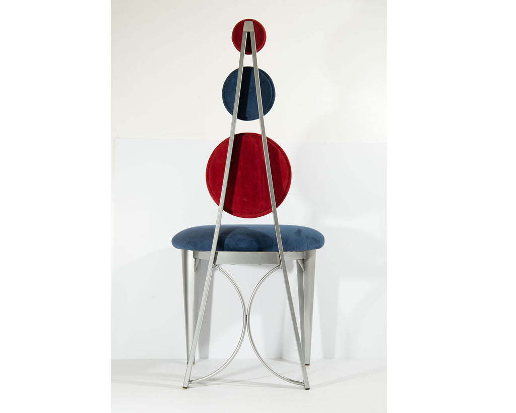 Benjamin Le Axis Postmodern Red and Blue Dining Chairs