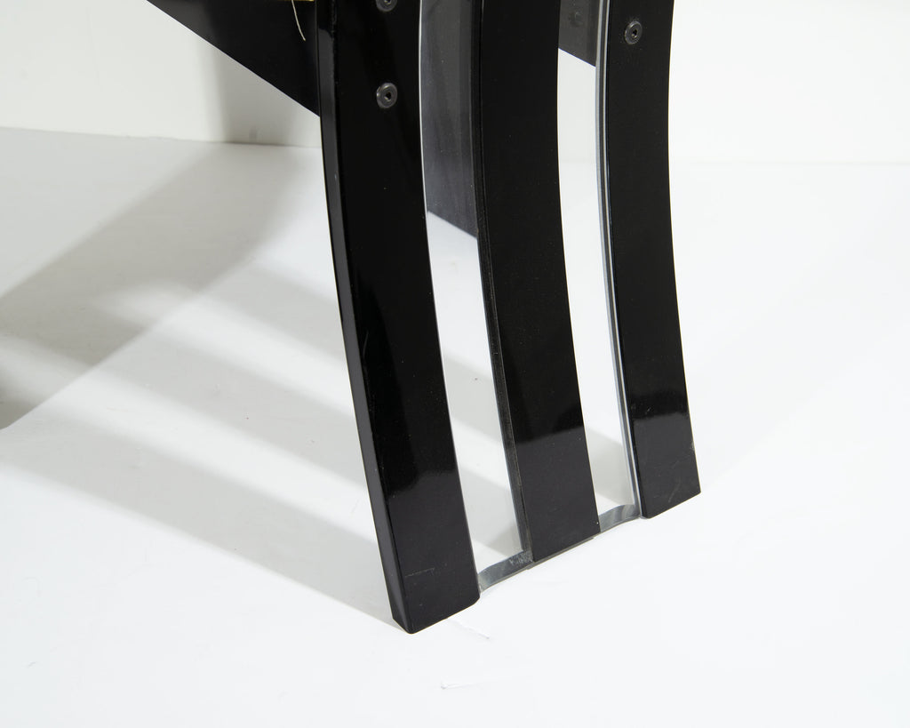 Black and Clear Acrylic Postmodern Dining Chairs