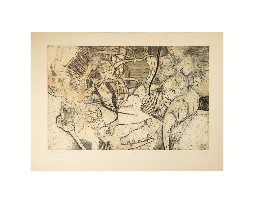 Walter Sorge Signed Limited Edition “Metamorphic Forms” Abstract Etching