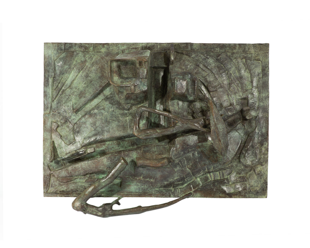 Tom Gibbs 1989 Abstract Bronze Wall Sculpture