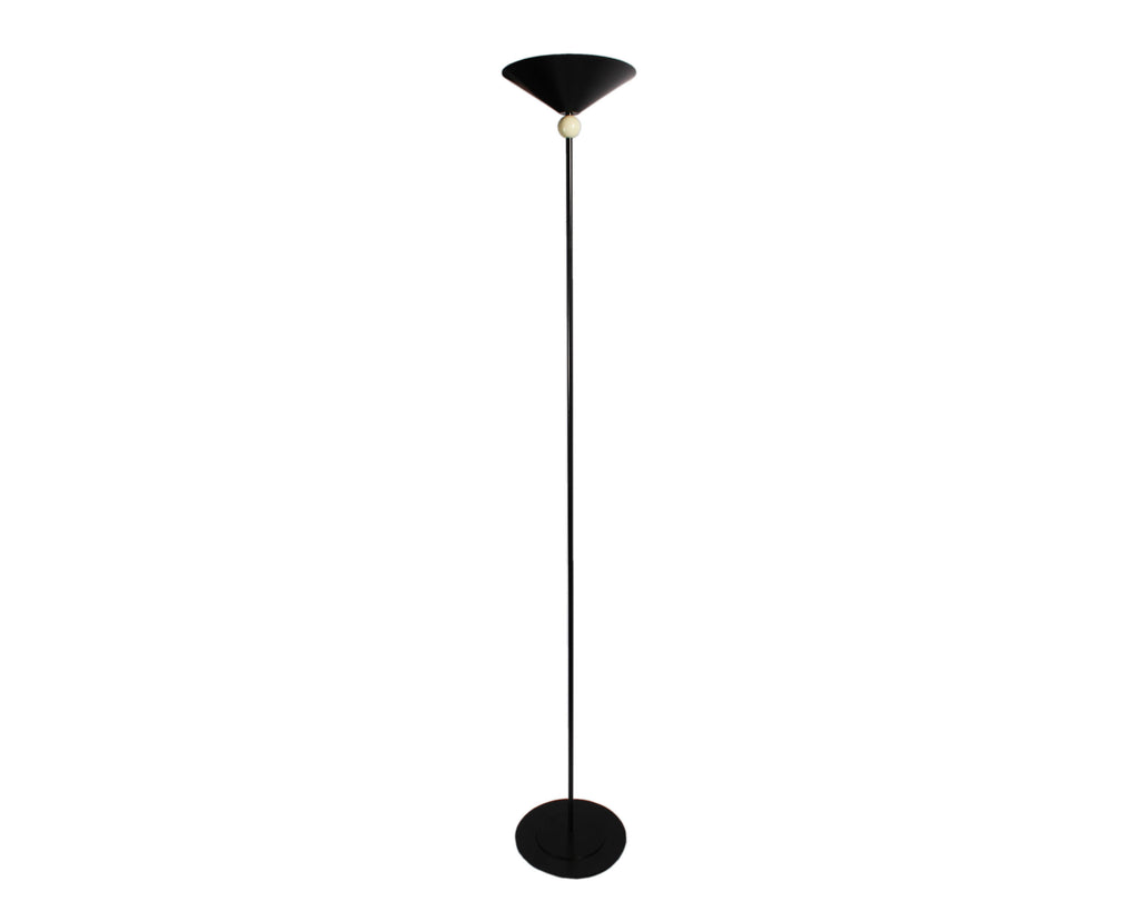 Postmodern Black and Tan Metal Floor Lamp