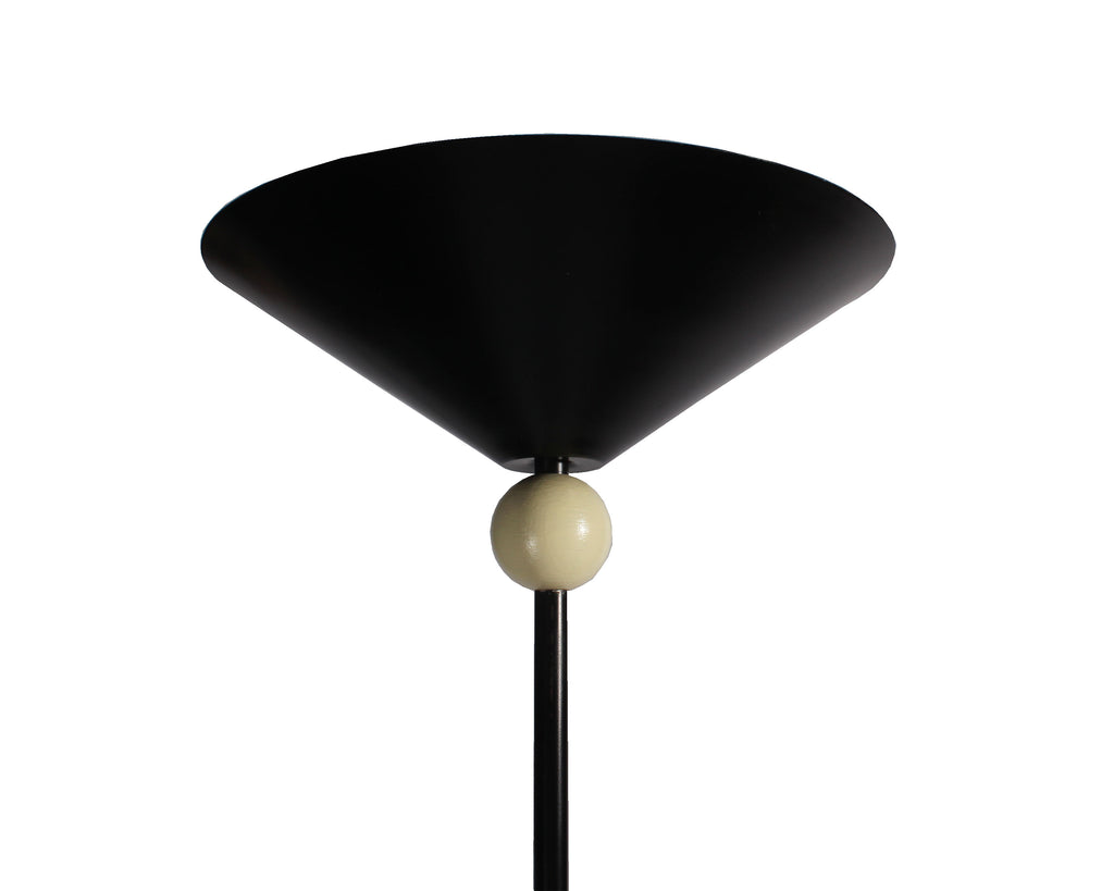 Postmodern Black and Tan Metal Floor Lamp