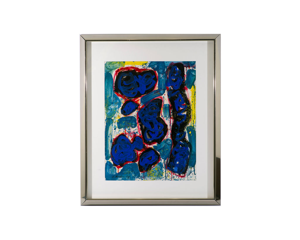 Walter Stomps Signed 1962 Abstract Oil on Paper Painting