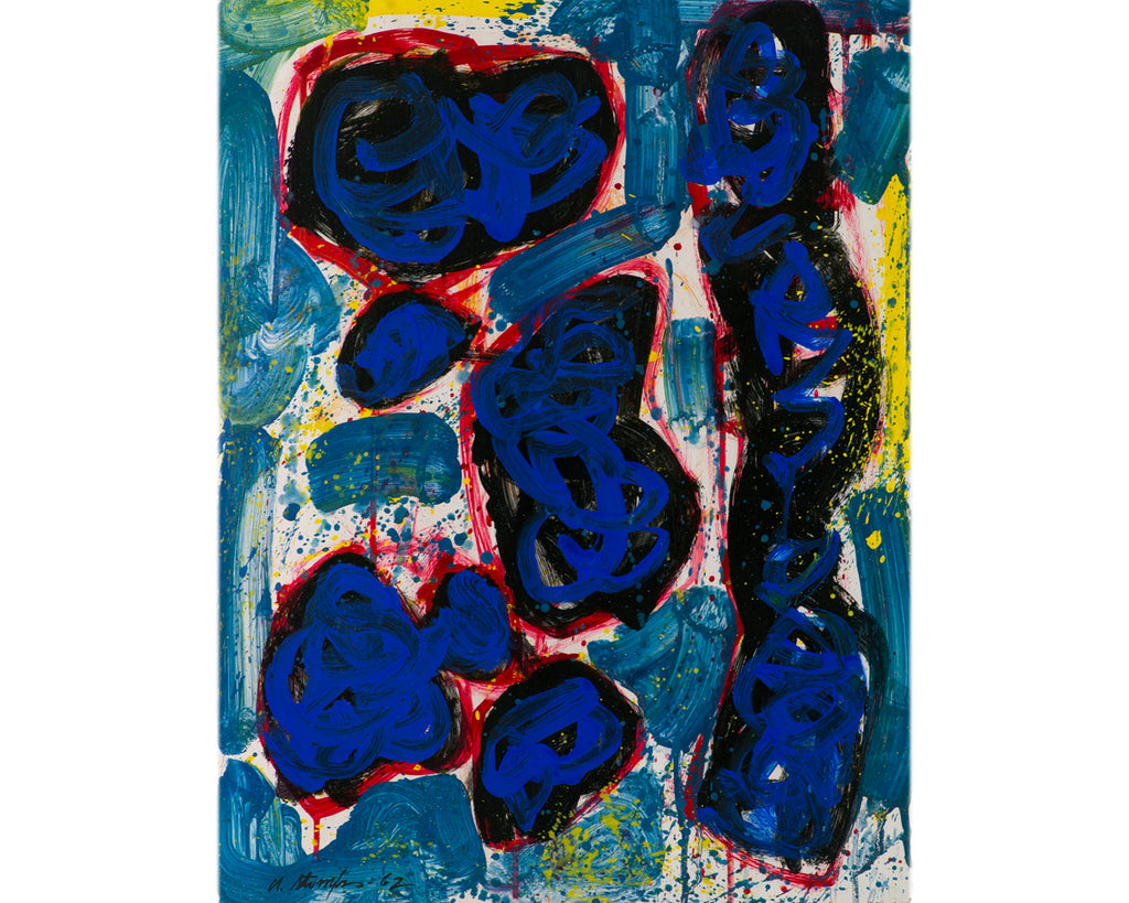 Walter Stomps Signed 1962 Abstract Oil on Paper Painting