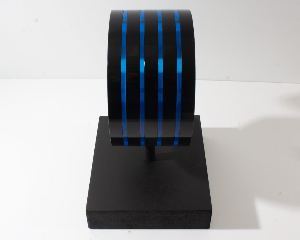 Norbert Witkowski Signed 1986 Blue and Black Acrylic Sculpture